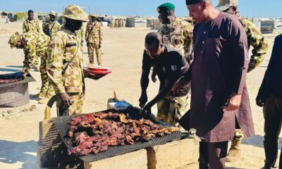 Christmas at the Frontline: Zulum Celebrates with Troops, Spends Night in Resettled Malam Fatori