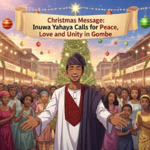 Christmas Message: Inuwa Yahaya Urges Peace, Love and Unity in GombeGovernor calls for prayers and harmony during festive seasonChristmas, a Time to ReflectGombe State Governor Muhammadu Inuwa Yahaya has congratulated Christians in the State and around the world on Christmas. He described the season as a time of love, peace, sacrifice and tolerance.He said the birth of Jesus Christ reminds people of shared values. These values unite people across faiths and cultures. Therefore, he urged residents to live in peace and respect one another.Gombe and Interfaith HarmonyGovernor Inuwa Yahaya said Gombe State remains peaceful because of strong religious harmony. People of different faiths live and work together every day.As a result, the state continues to enjoy stability and calm. He noted that love, kindness and selflessness help keep society united.“These values are at the heart of the message of Jesus Christ,” the governor said. He added that they are vital for peace and unity.Call for Prayers and SupportThe governor, who chairs the Northern States Governors’ Forum, called on Christians to pray for peace and progress. He said such prayers are needed in Gombe State, the North and Nigeria.At the same time, he urged residents to support government programmes. He said progress is faster when people and government work together.Commitment to ToleranceGovernor Inuwa Yahaya assured Christians of his government’s support for religious tolerance. He said no group will be left out of the state’s development plans.In addition, he noted that the government will continue to support communities during festive periods. This support helps reduce the cost of celebrations and builds unity.Season’s GreetingsIn conclusion, the governor wished Christians a peaceful and joyful Christmas. He urged all residents to remain united and promote peaceful coexistence for the growth of Gombe State.