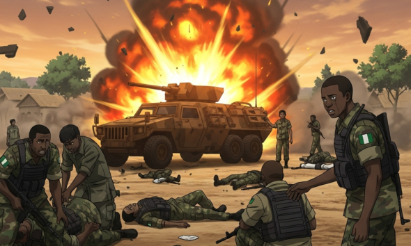 Vehicle-borne IED kills a dozen soldiers, Civilian JTF in Borno