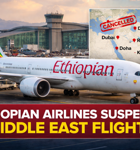 Airspace Tensions Ground Flights: Ethiopian Airlines Suspends 10 Middle East Routes