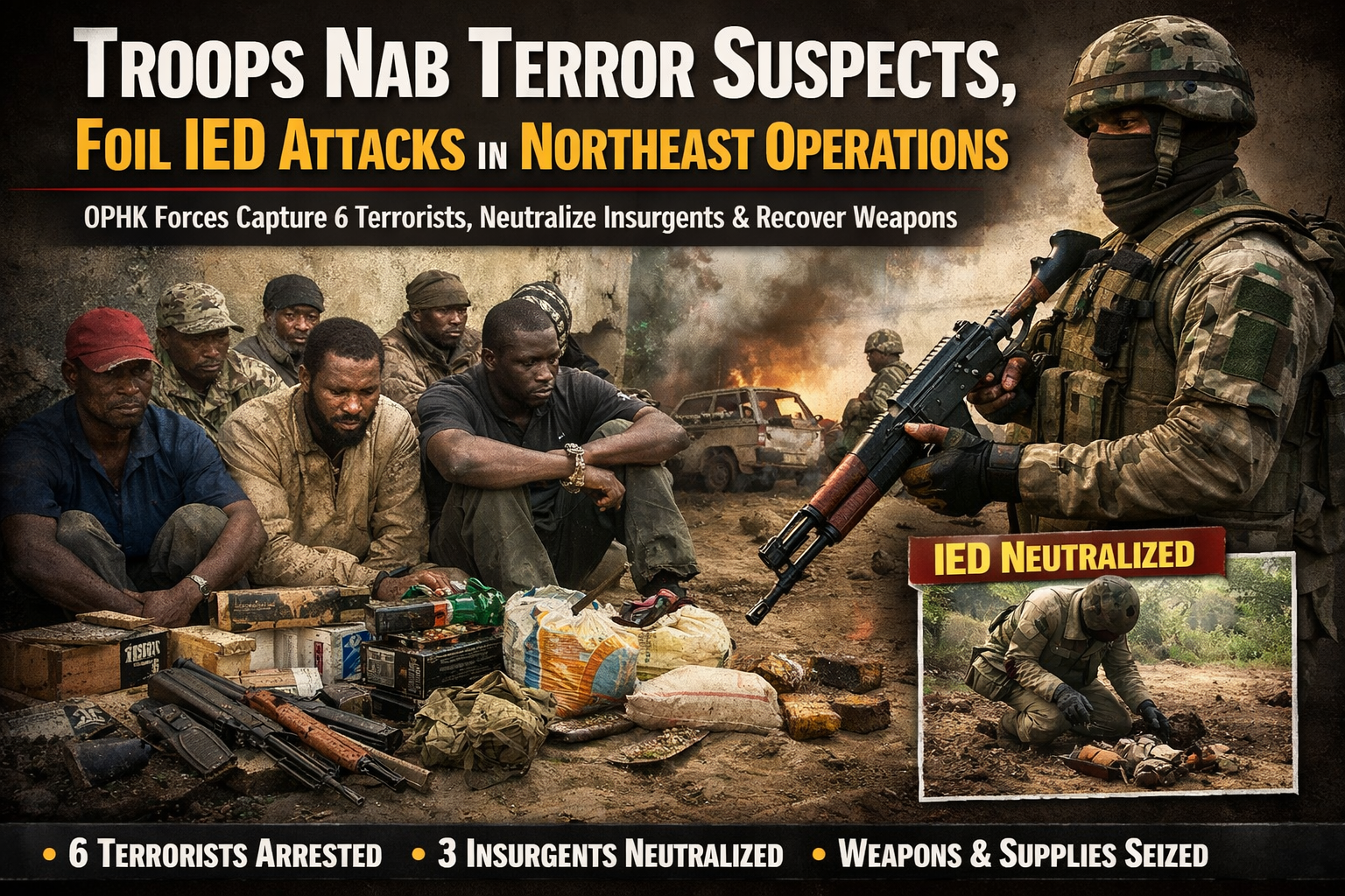 Troops Nab Six Terror Suspects, Foil IED Attacks in Northeast Operations