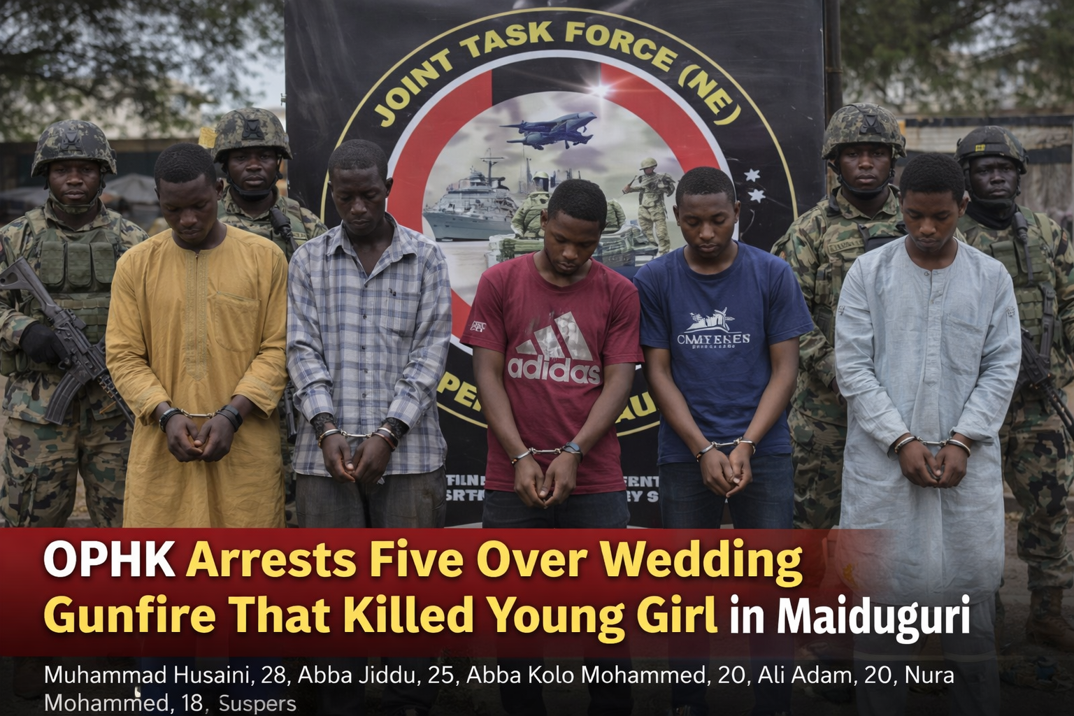 OPHK Arrests Five Over Wedding Gunfire That Killed Young Girl in Maiduguri