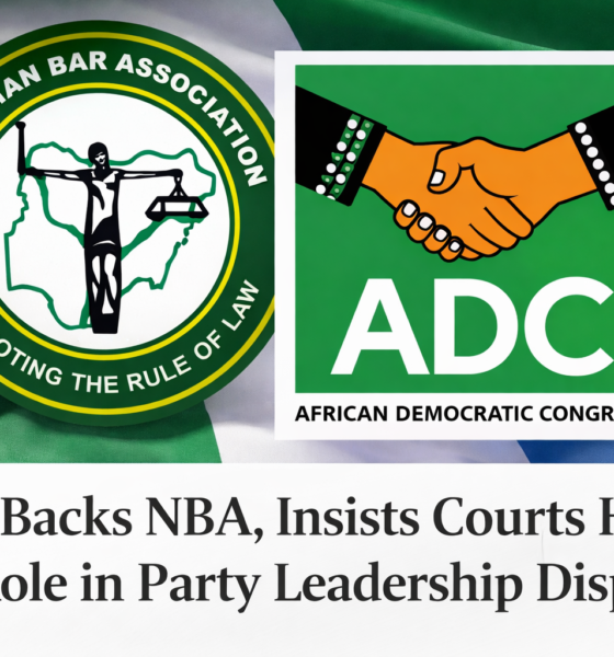 ADC Backs NBA, Insists Courts Have No Role in Party Leadership Disputes