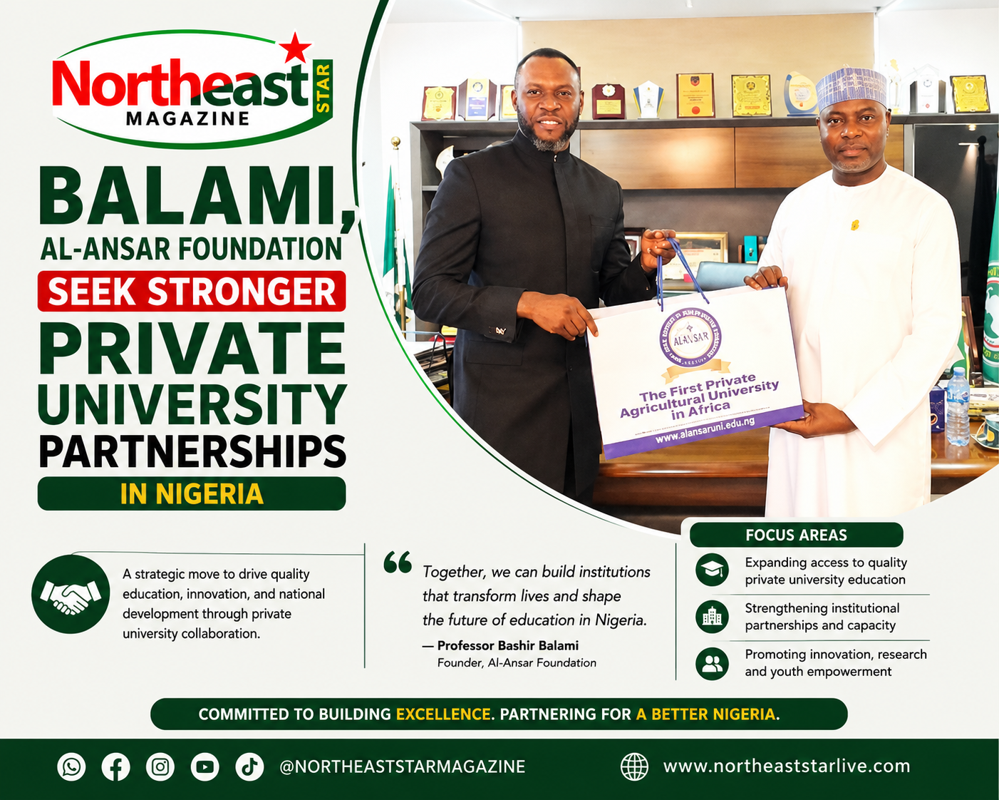 Balami, Al-Ansar Foundation Seek Stronger Private University Partnerships in Nigeria