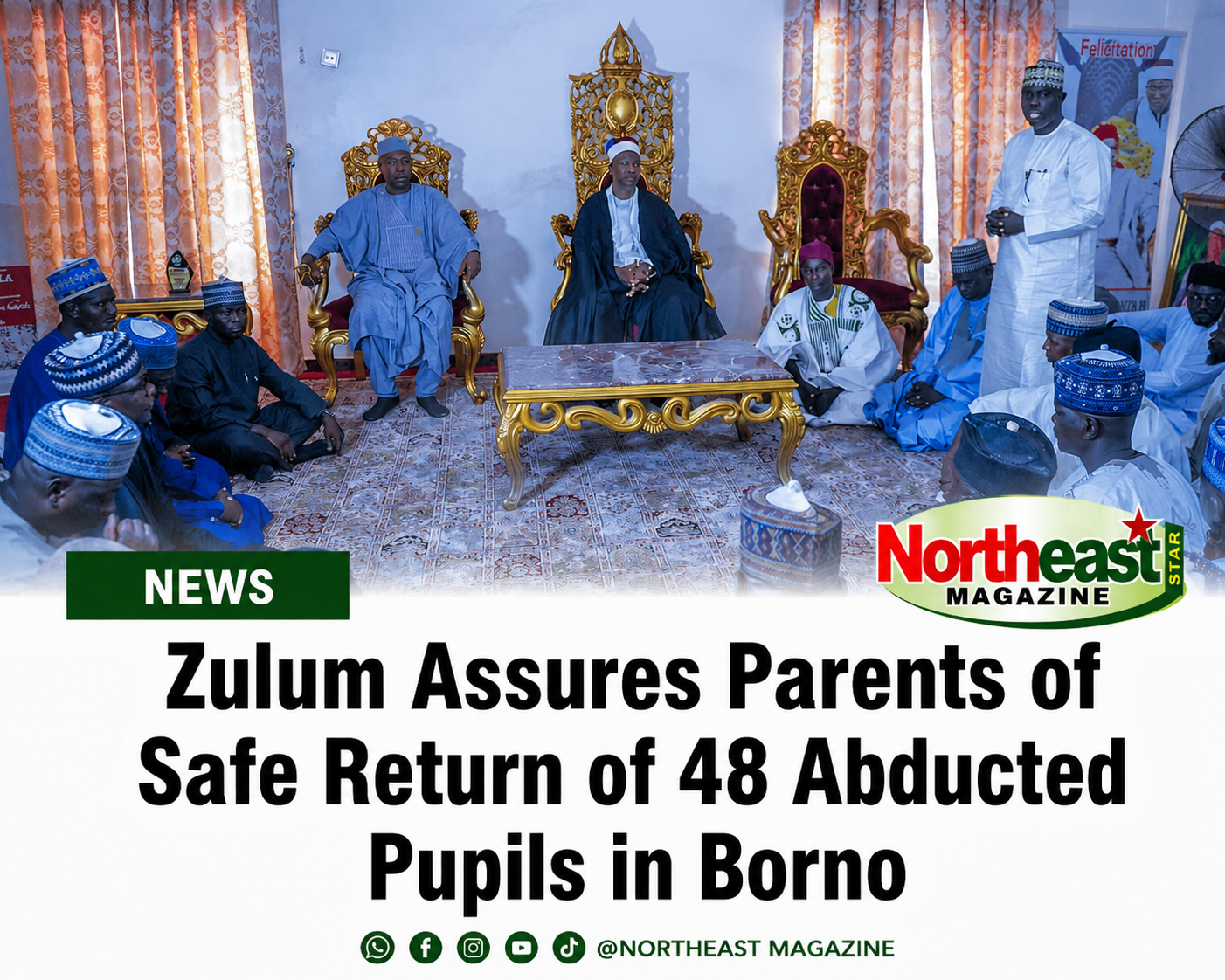 Zulum Assures Parents of Safe Return of 48 Abducted Pupils in Borno