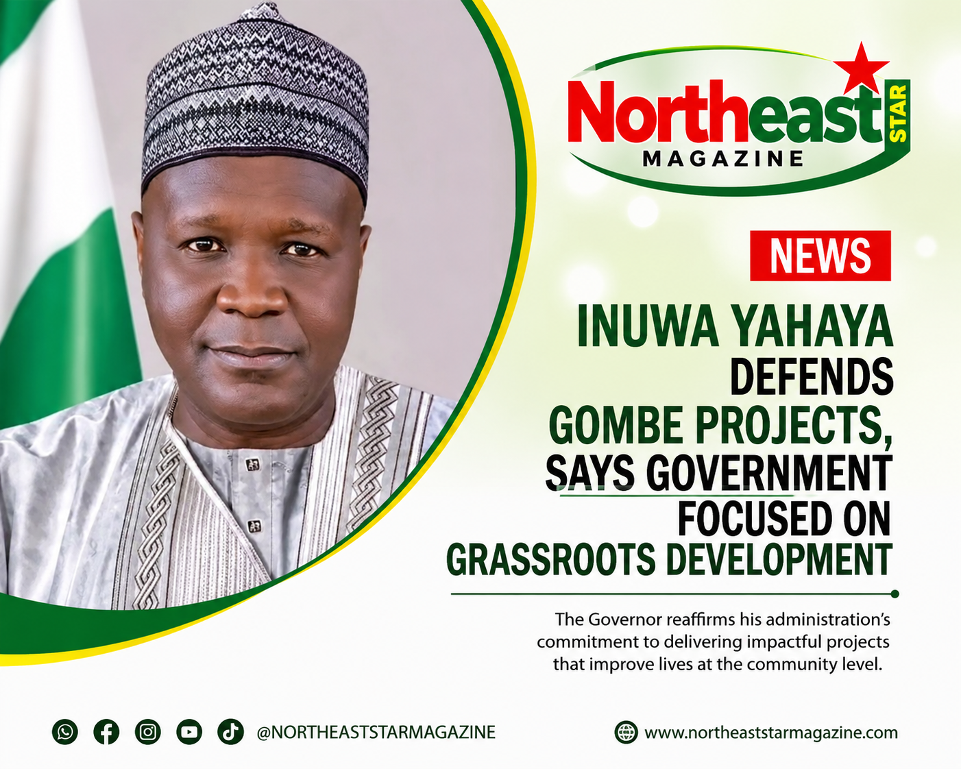 Inuwa Yahaya Defends Gombe Projects, Says Government Focused on Grassroots Development