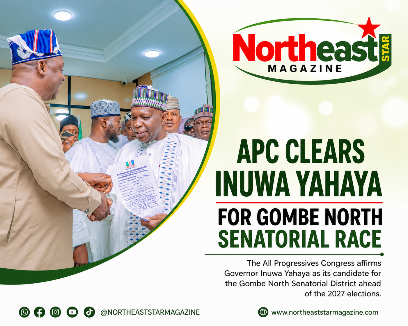 APC Clears Inuwa Yahaya for Gombe North Senatorial Race
