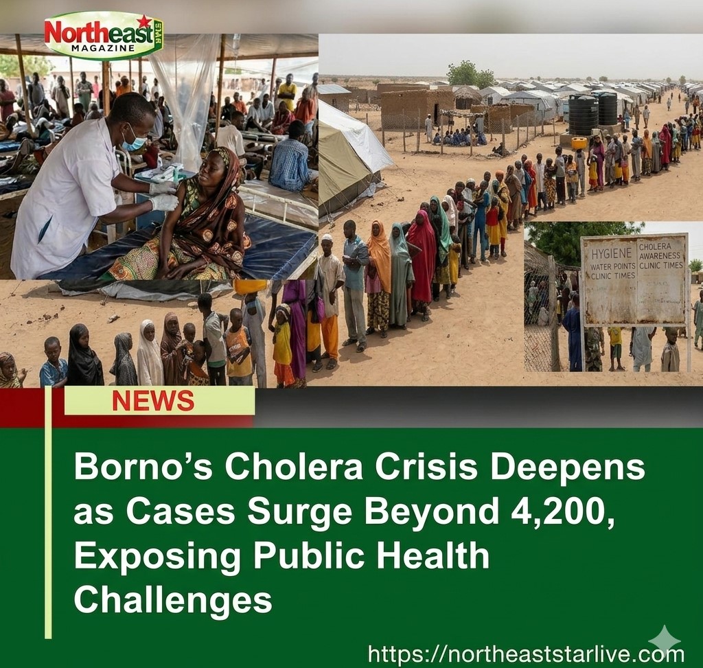 Borno’s Cholera Crisis Deepens as Cases Surge Beyond 4,200, Exposing Public Health Challenges