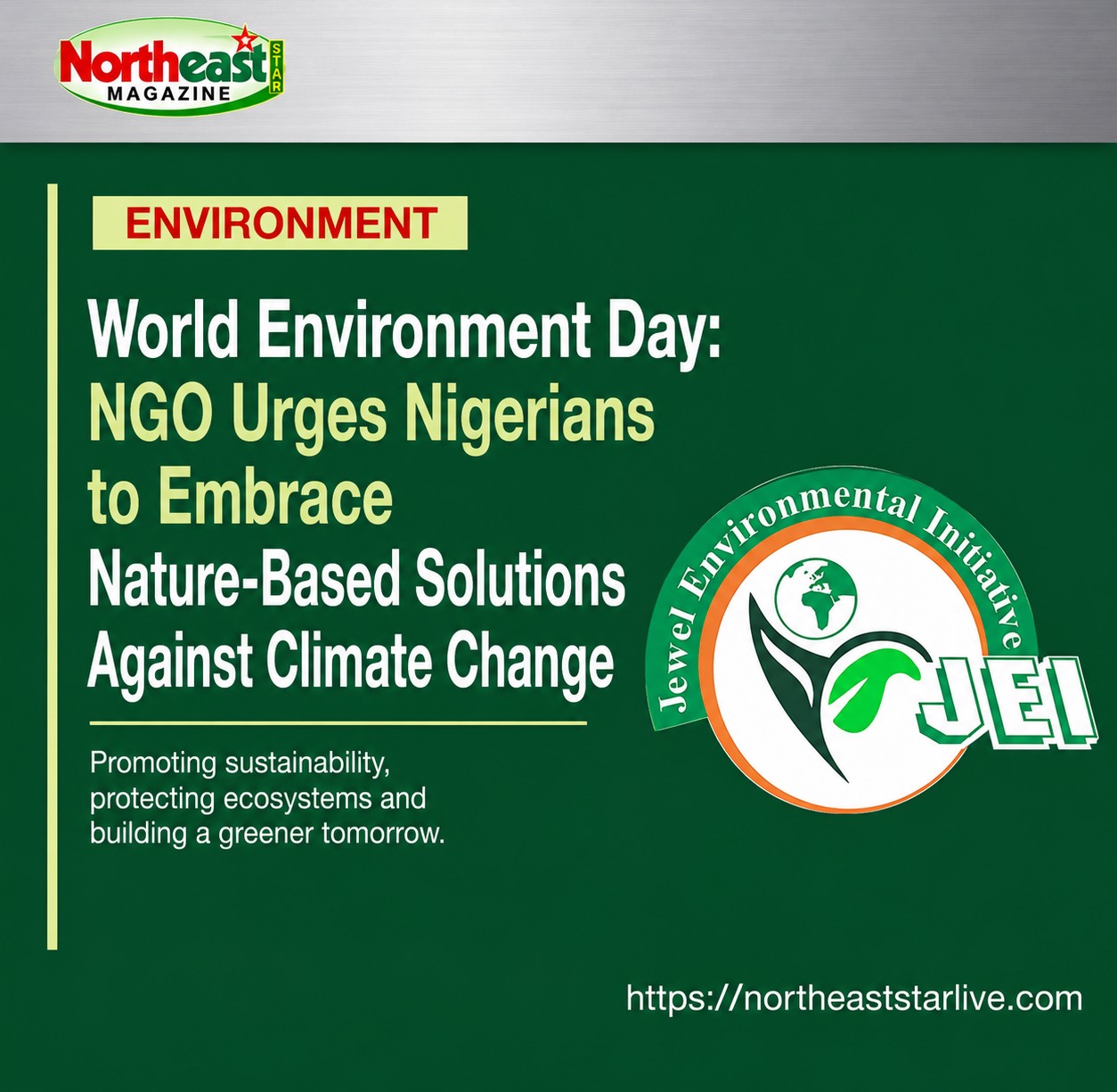 World Environment Day: NGO Urges Nigerians to Embrace Nature-Based Solutions Against Climate Change