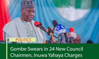 Gombe Swears in New Council Chairmen, Inuwa Yahaya Charges Them to Deliver Democracy at Grassroots