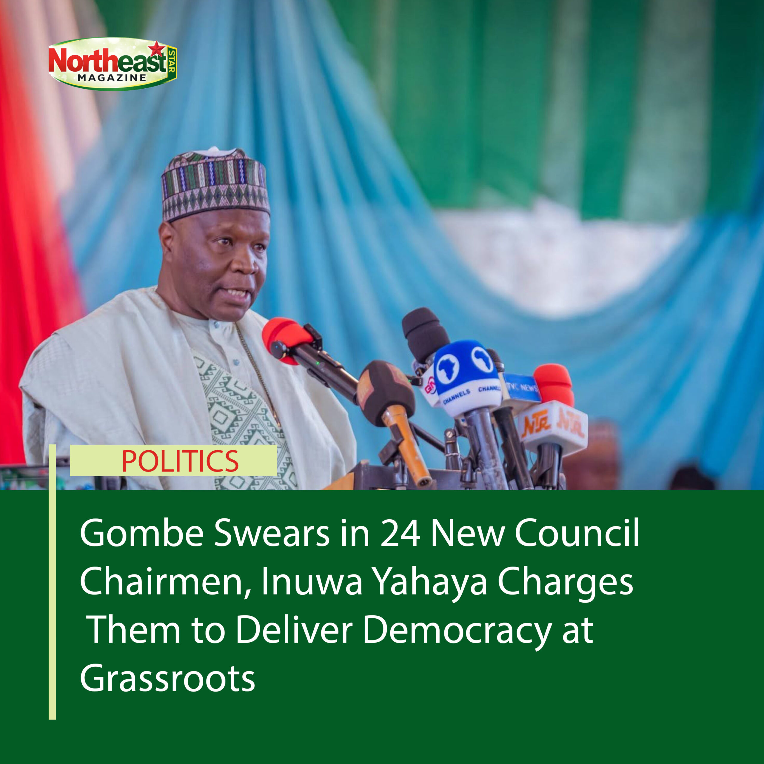 Gombe Swears in New Council Chairmen, Inuwa Yahaya Charges Them to Deliver Democracy at Grassroots