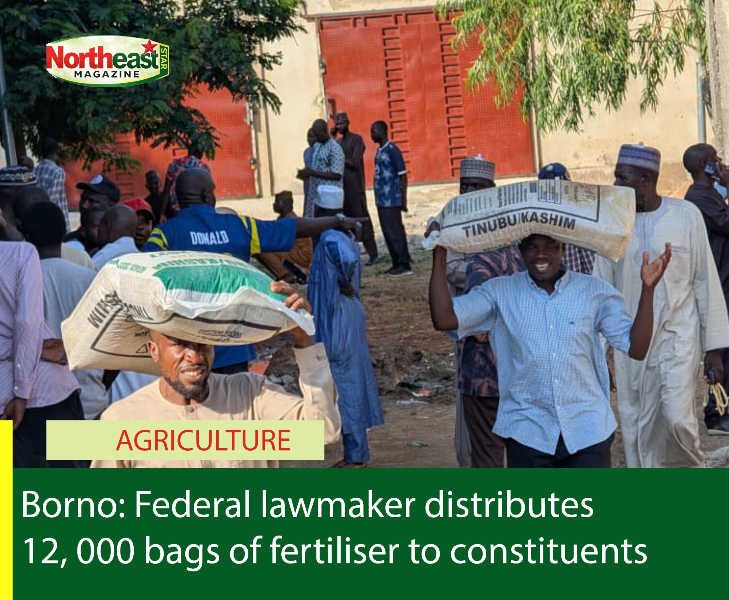Borno: Federal lawmaker distributes 12, 000 bags of fertiliser to constituents