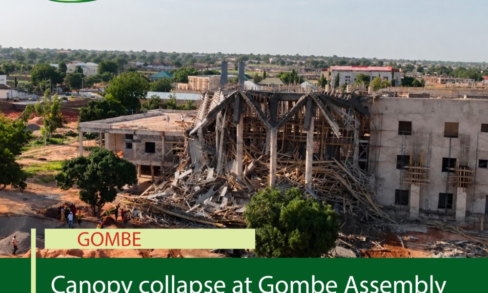 Canopy collapse at Gombe Assembly complex kills one worker, injures seven