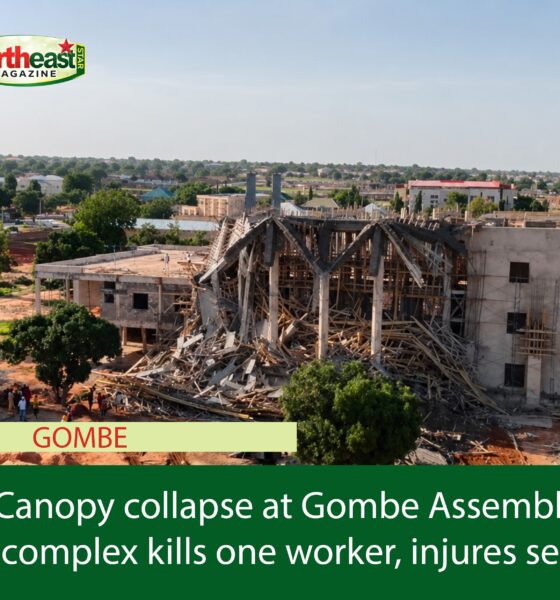 Canopy collapse at Gombe Assembly complex kills one worker, injures seven