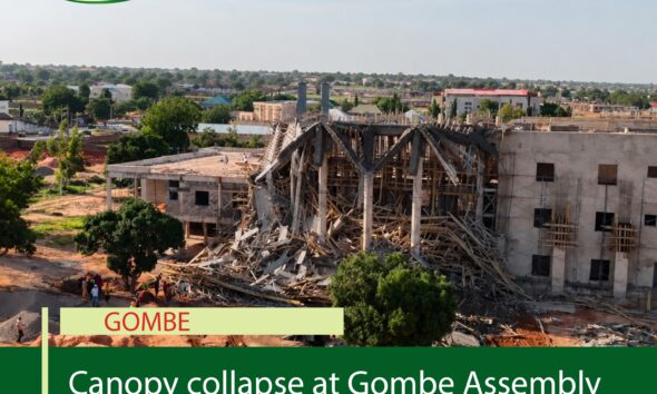 Canopy collapse at Gombe Assembly complex kills one worker, injures seven