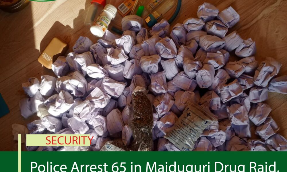 Police Arrest 65 in Maiduguri Drug Raid, Recover Large Cache of Illicit Substances