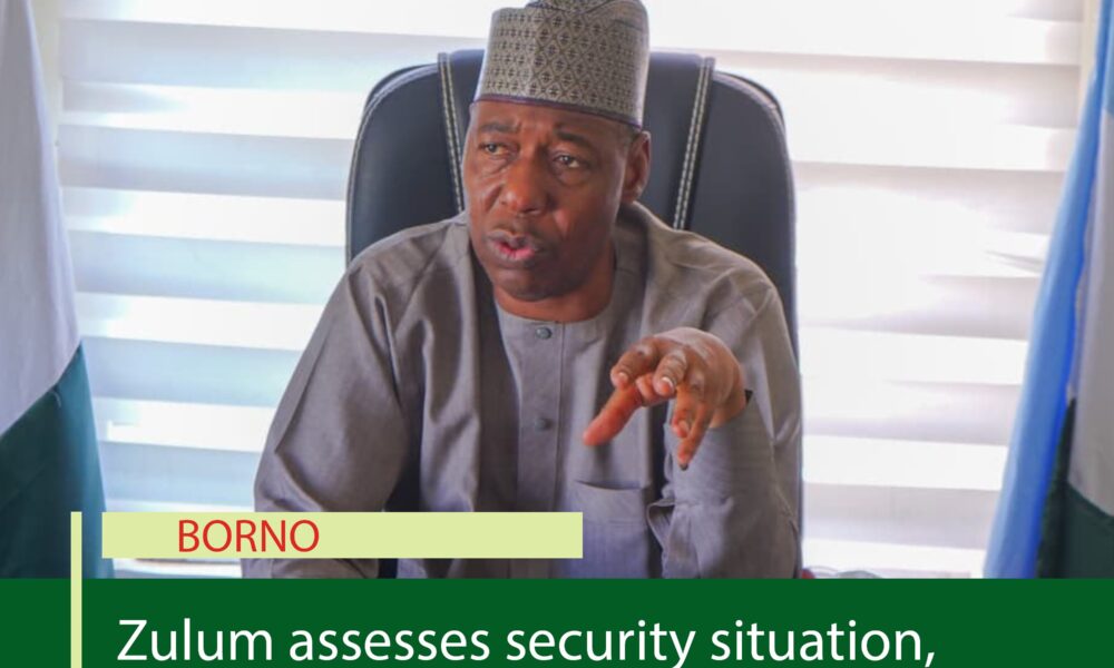 Zulum assesses security situation, ongoing capital projects in Borno South