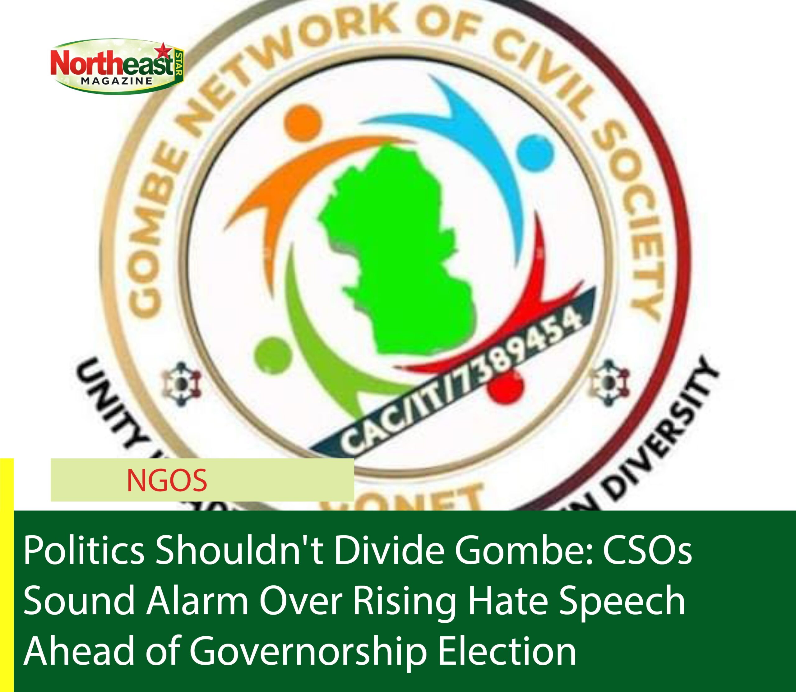 Politics Shouldn't Divide Gombe: CSOs Sound Alarm Over Rising Hate Speech Ahead of Governorship Election