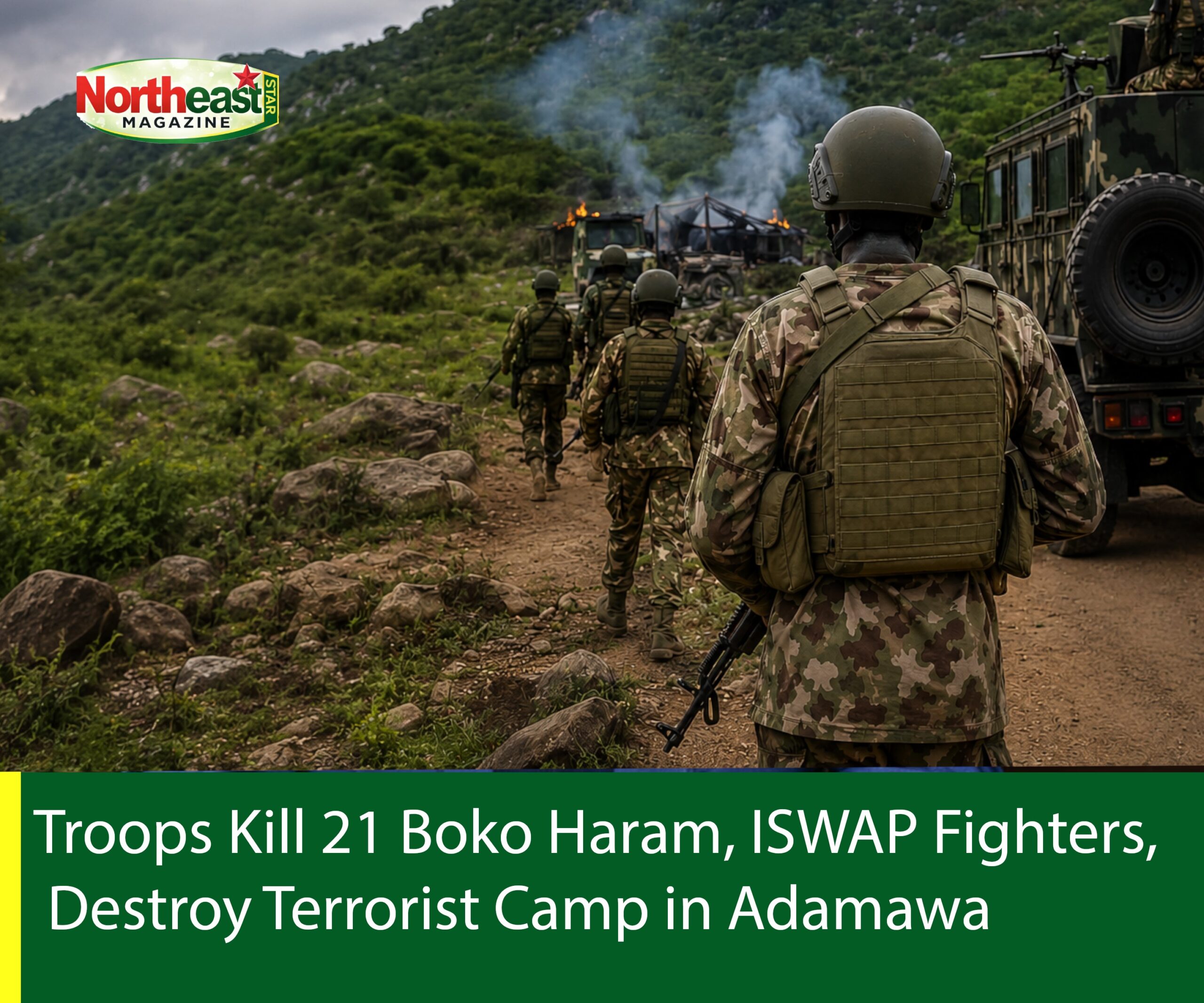 Troops Kill 21 Boko Haram, ISWAP Fighters, Destroy Terrorist Camp in Adamawa